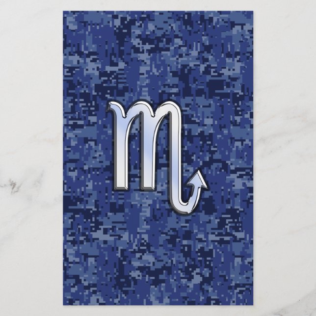 Papeterie Chrome Scorpio Zodiac Connexion Marine Camo Bleu (Devant)