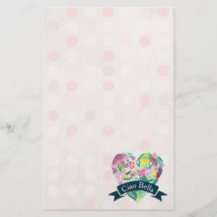 Papeterie Ciao Bella Cute Coeur Floral sur Cercles roses