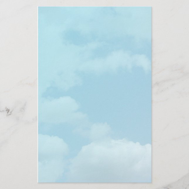 Papeterie ciel bleu et nuages blancs (Devant)