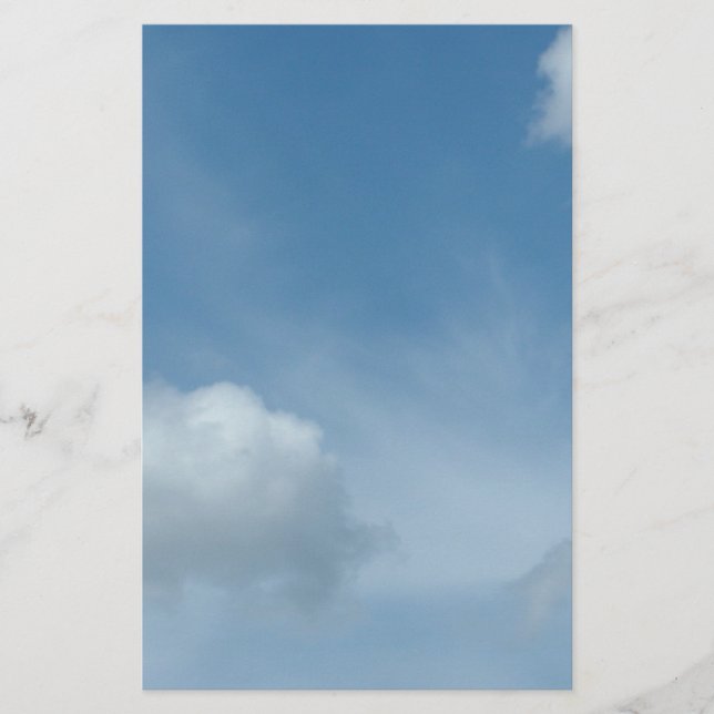 Papeterie ciel bleu, nuages blancs (Devant)