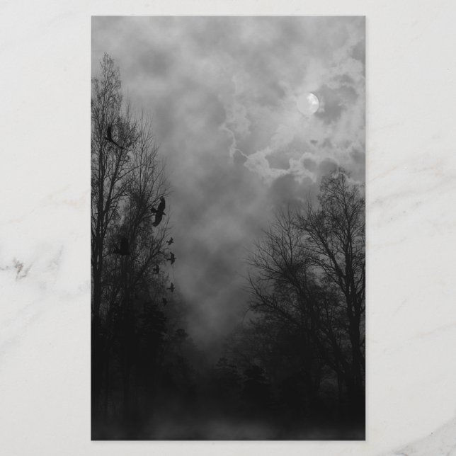 Papeterie Ciel d'Halloween hanté avec Ravens (Devant)