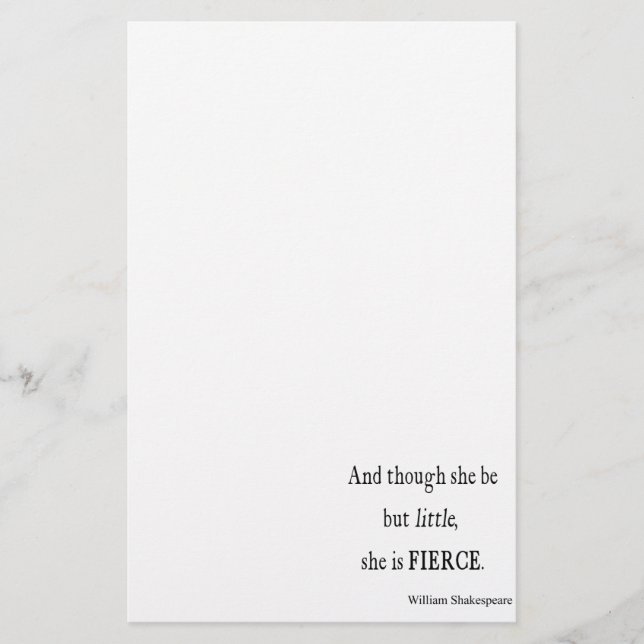 Papeterie Citation de Shakespeare elle soit de petites mais (Devant)
