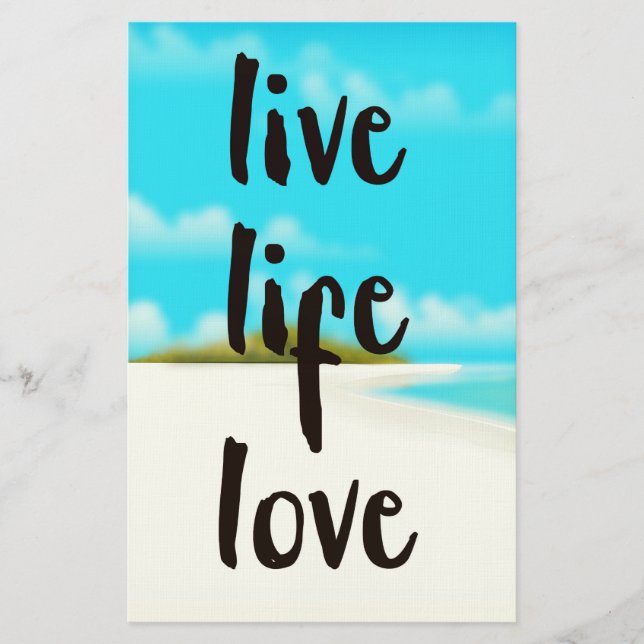 Papeterie Citation inspirante Vivez La Vie Amour (Devant)