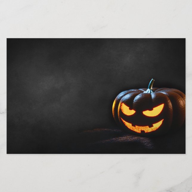 Papeterie Citrouille d'Halloween Jack-O-Lantern Éffrayant (Devant)