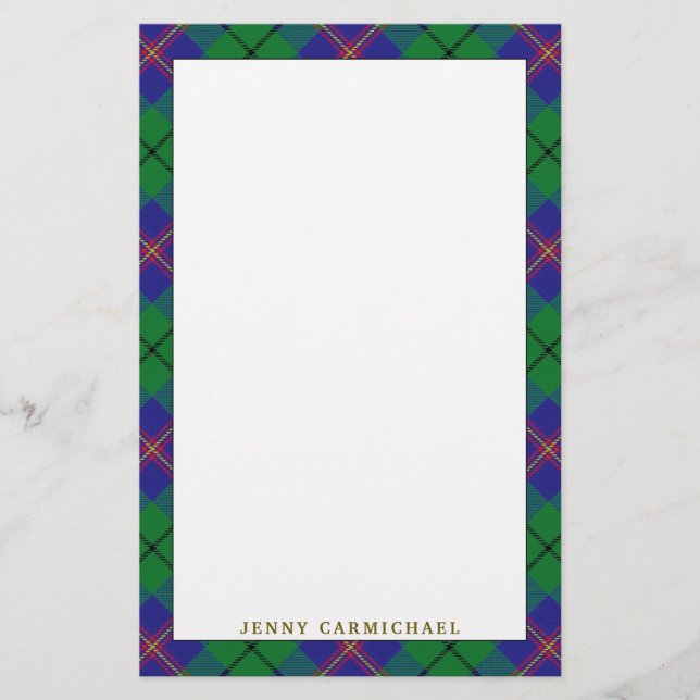 Papeterie Clan élégant Carmichael Tartan Plaid (Devant)