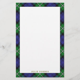 Papeterie Clan élégant Forbes Tartan Plaid