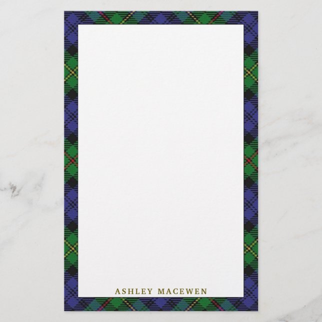 Papeterie Clan élégant MacEwen Tartan Plaid (Devant)