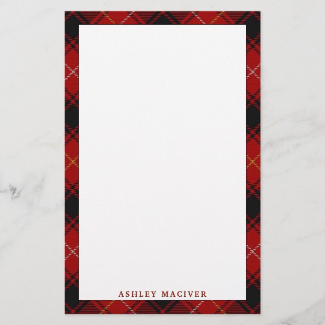 Papeterie Clan élégant MacIver Tartan Plaid (Devant)