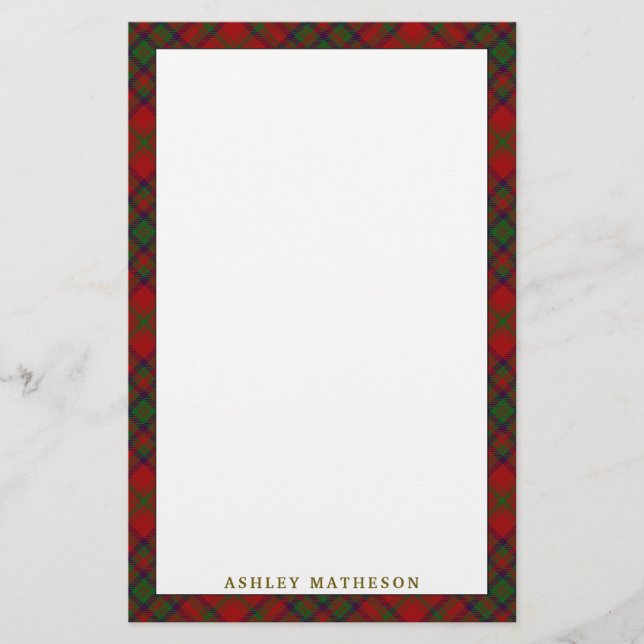 Papeterie Clan Matheson Tartan Plaid (Devant)