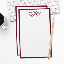 Classic Burgundy Red Monogram