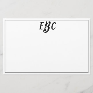 Papeterie Classic Modern Black and White Monogram