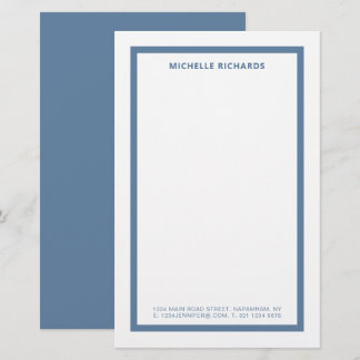 Papeterie Classic Professional Dusty Blue Border Stationery