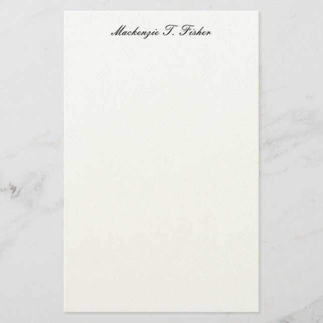 Papeterie Classical Calligraphy Elegant Plain Black & White (Devant)