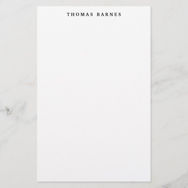 Papeterie Classique Blanc Minimaliste Simple Élégant (Devant)