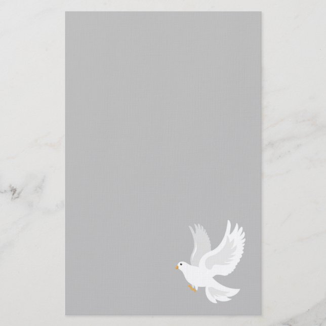 Papeterie Classique d'oiseau gris et blanc (Devant)