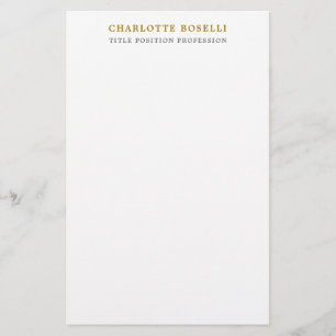Papeterie Classique Minimaliste Professionnel Couleur Or