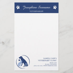 Papeterie Clinique vétérinaire Logo Chien & Chat Bleu Logo p