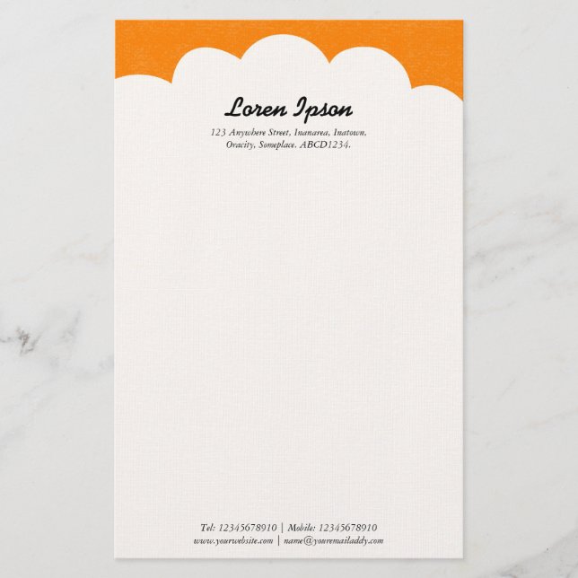 Papeterie Cloud Top - Orange (Devant)