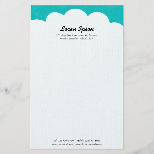 Papeterie Cloud Top - Turquoise (Devant)