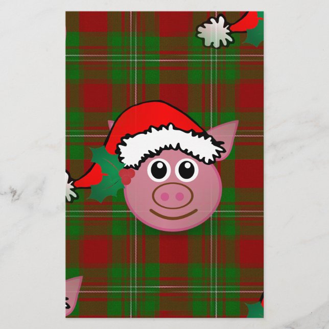 Papeterie cochon de noël (Devant)