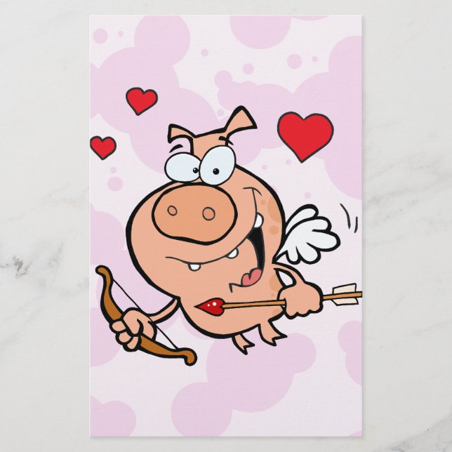 Papeterie Cochon volant avec flèche et flèche (Devant)