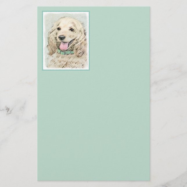Papeterie Cocker Spaniel Buff Peinture - Art Chien original (Devant)