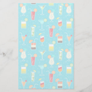 Papeterie Cocktail Motif sur Arrière - plan Turquoise