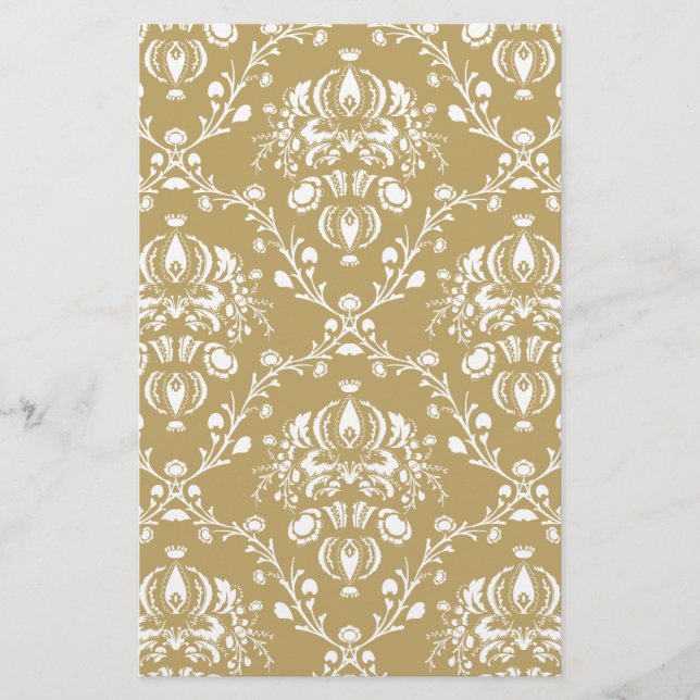 Papeterie Cocoa and Cream Damask (Devant)