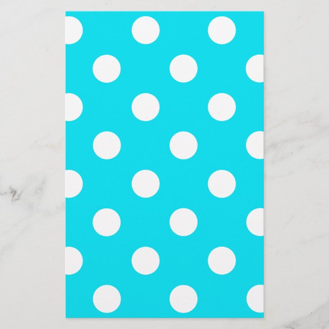 Papeterie Code hexadécimal cyan pois 00E3F4 (Devant)