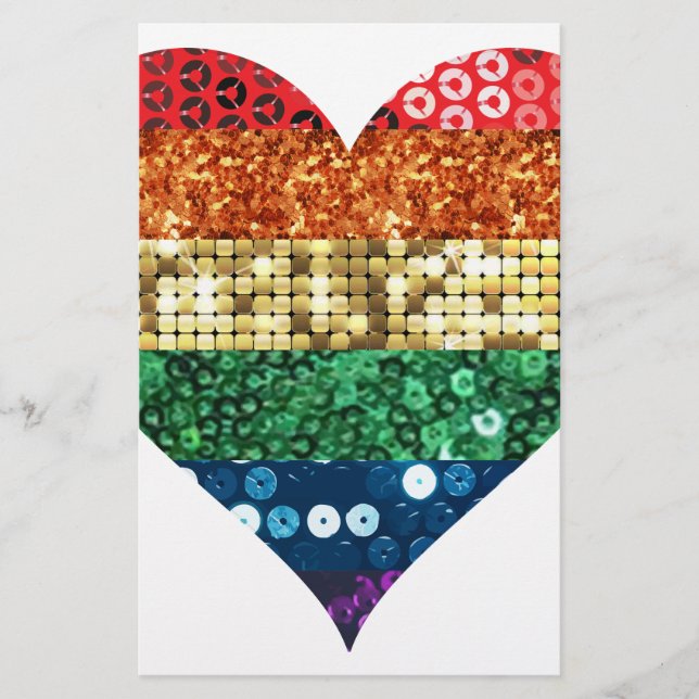 Papeterie coeur arc-en-ciel lgbt (Devant)