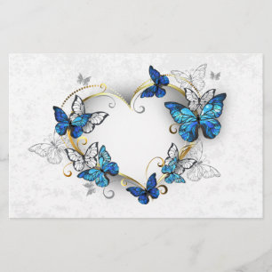 Papeterie Coeur bijoux avec papillons Morpho