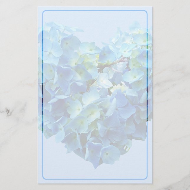 Papeterie Cœur d'Hortensia Bleu (Devant)