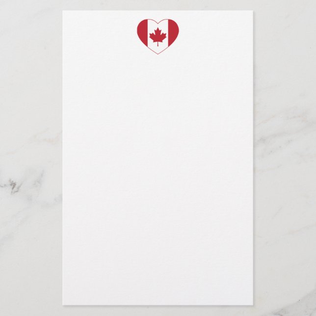 Papeterie Coeur du drapeau du Canada (Devant)