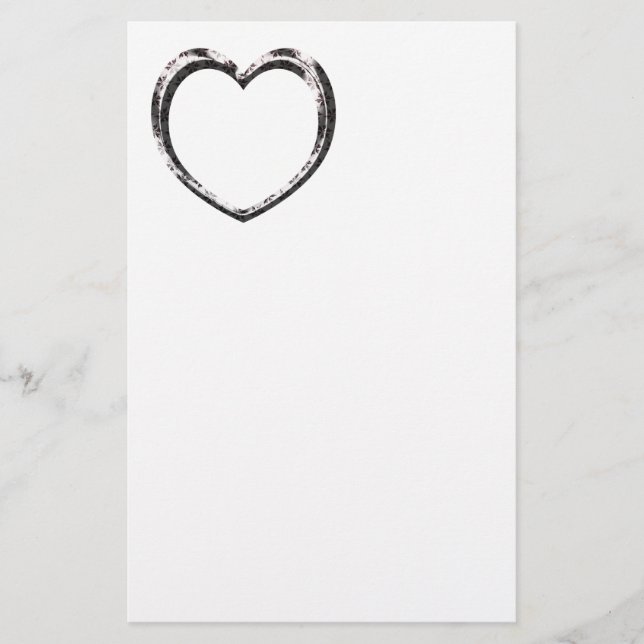 Papeterie Coeur motif personnalisé  (Devant)