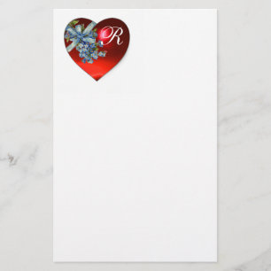 PAPETERIE COEUR ROUGE & OUBLIEZ-MOI NOTES MONOGRAMME