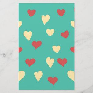 Papeterie Coeurs d'amour blanc et rouge