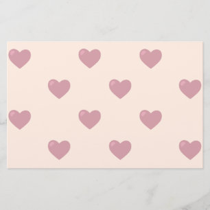 Papeterie Coeurs d'amour Pastel