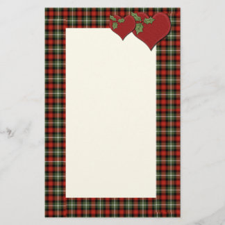 Papeterie Coeurs de plaid de Noël de l'amour