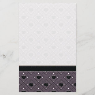 Papeterie Coeurs Et Points Noirs Plaid Motif Avec Bordure