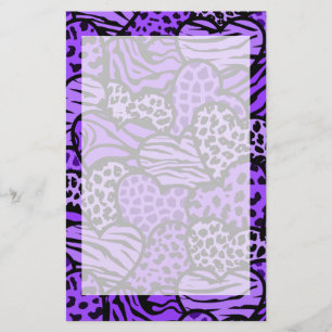Papeterie Coeurs posters de animaux violets et noirs