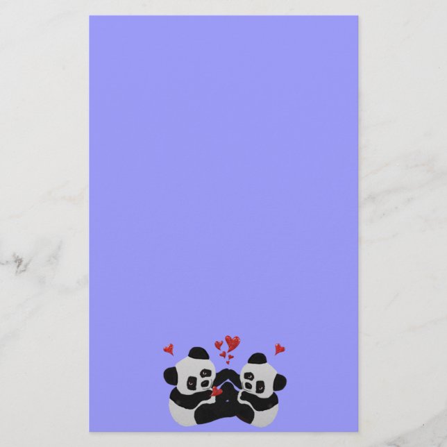 Papeterie Coeurs précieux de panda (Devant)