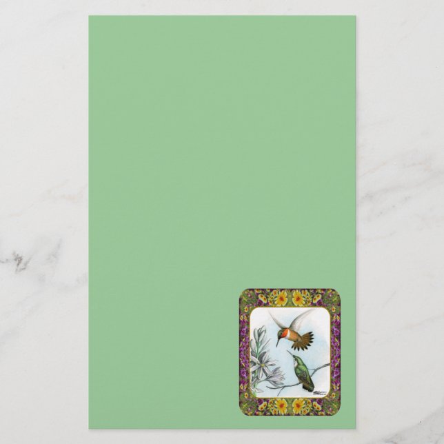 Papeterie Colibris et fleurs #2 (Devant)