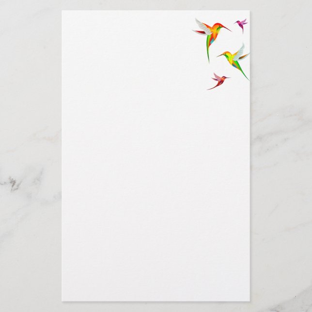 Papeterie Colibris mignons dans des couleurs lumineuses - (Devant)