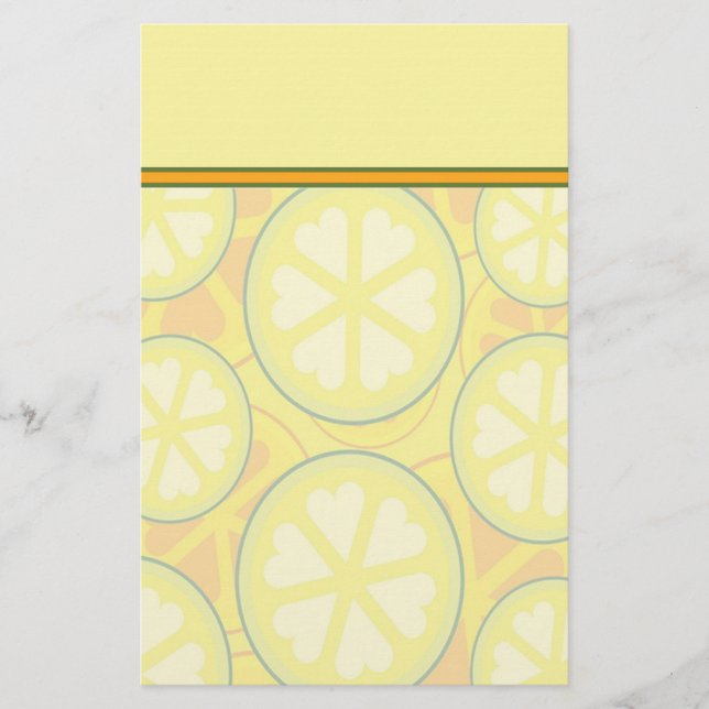 Papeterie Colorée Citron avec En-tête (Devant)