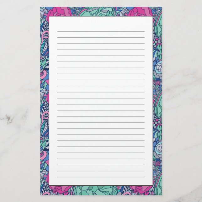 Papeterie Colorful Floral Doodle Pattern (Devant)