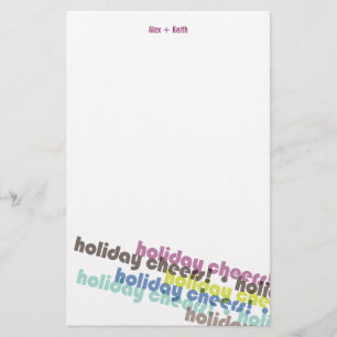 Papeterie Colorful Holiday Cheers Custom Holiday Stationery
