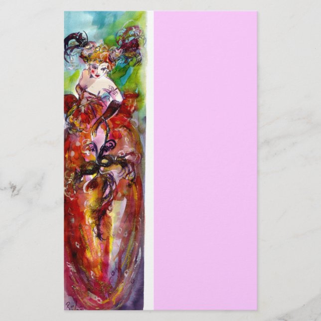 Papeterie COLUMBINE, rose rouge bleu vert (Devant)