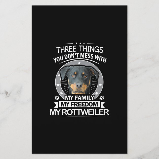 Papeterie Comté de Rottweiler Three Things You Dont Mess (Devant)
