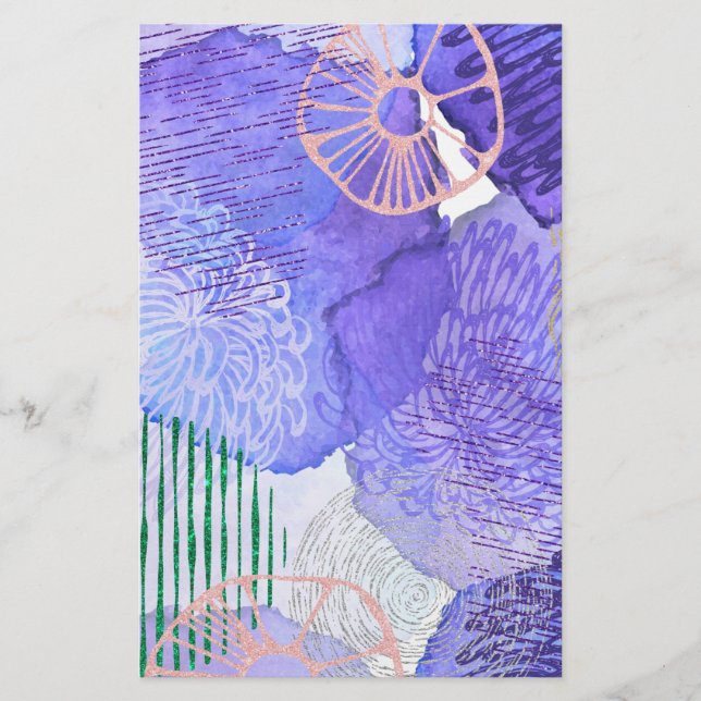 Papeterie Conception abstraite violette (Devant)