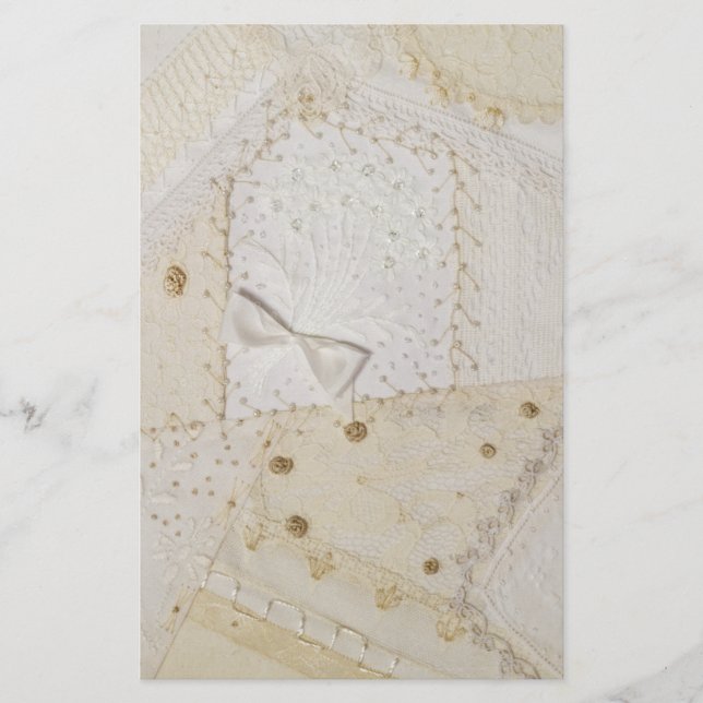 Papeterie Conception Crème Et Patchwork Blanc Stationnaire (Devant)